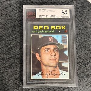 Red Sox Baseball Card graded Carl Yastrzemski.